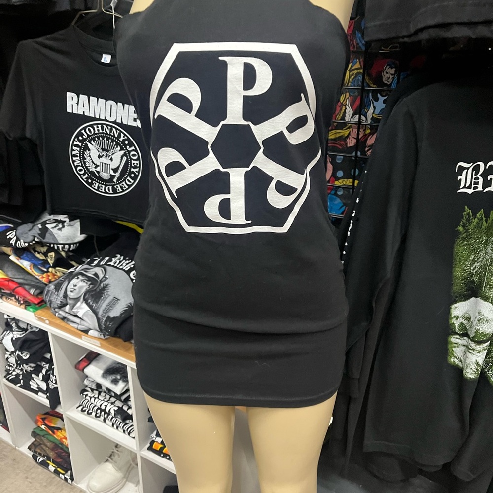 Black Graphic Mini Dress